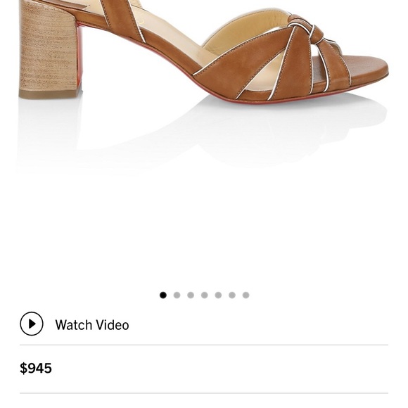 Christian Louboutin Brown Leather Anjalili 55 Ankle-Strap Block Heel Sandals - Picture 8 of 8